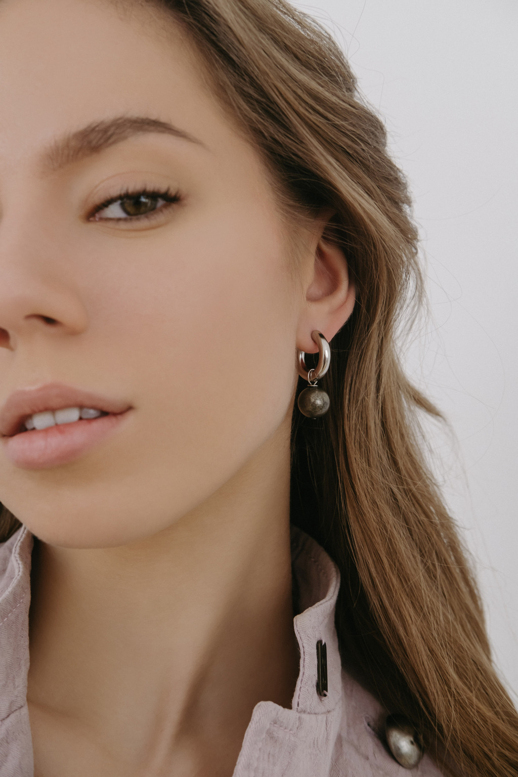 Серьги Mono silver из пирита