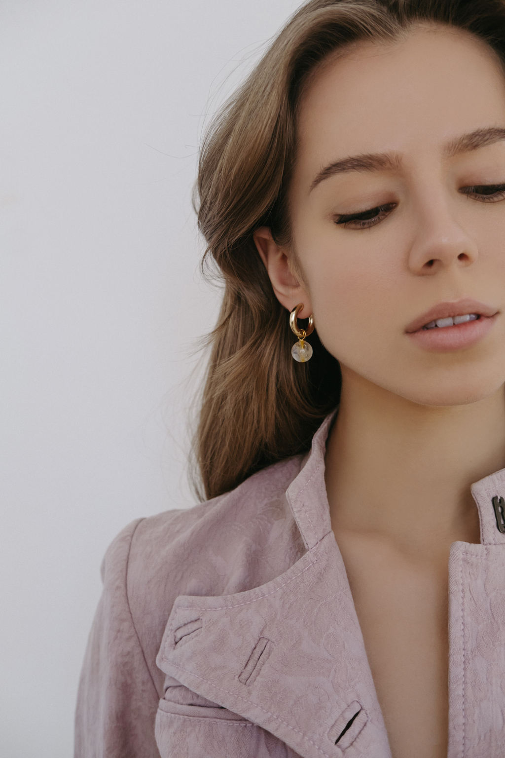 Серьги Mono gold из цитрина