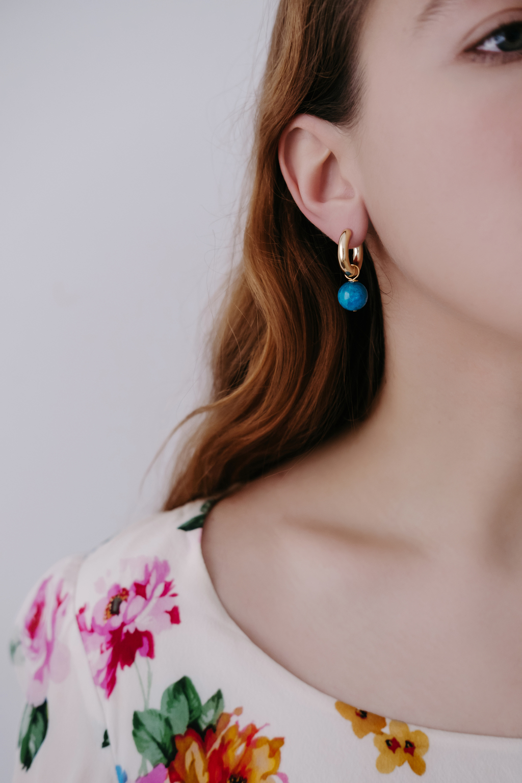 Серьги Mono gold из апатита