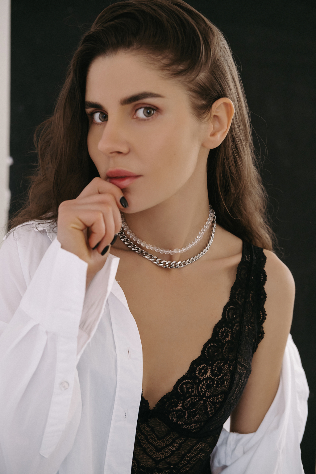 Колье Valkyrie из горного хрусталя с цепью