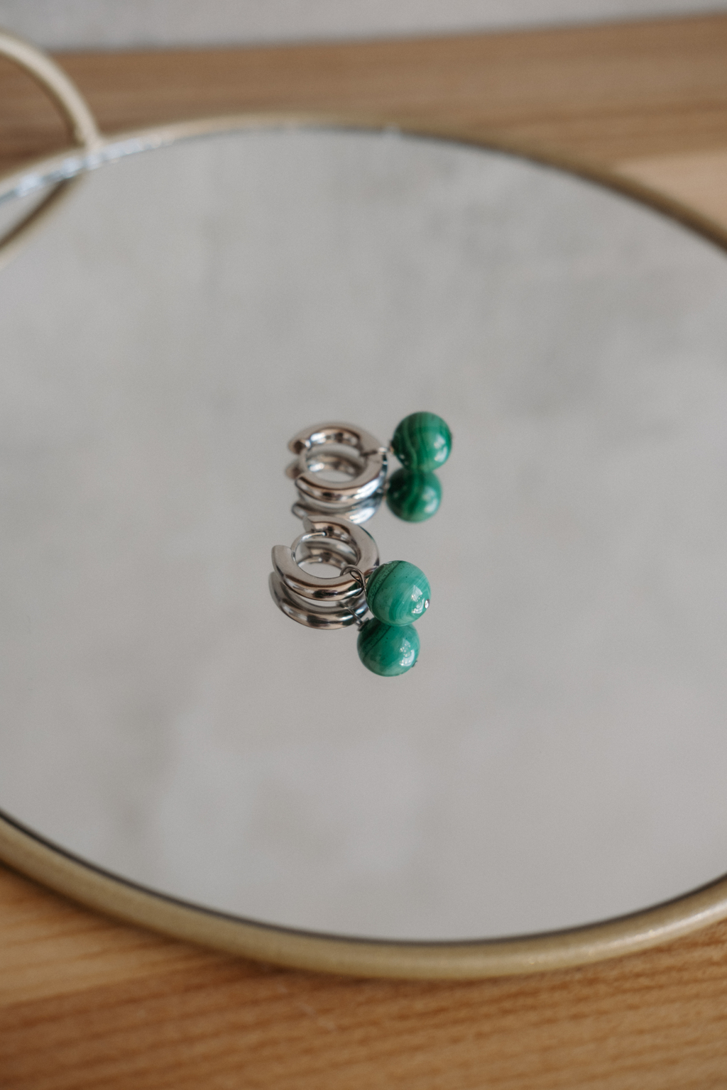 Серьги Mono silver из малахита