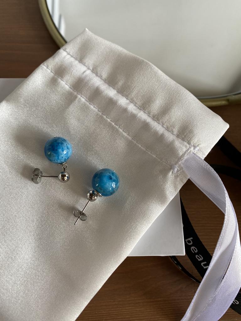 Серьги Sphere silver из апатита