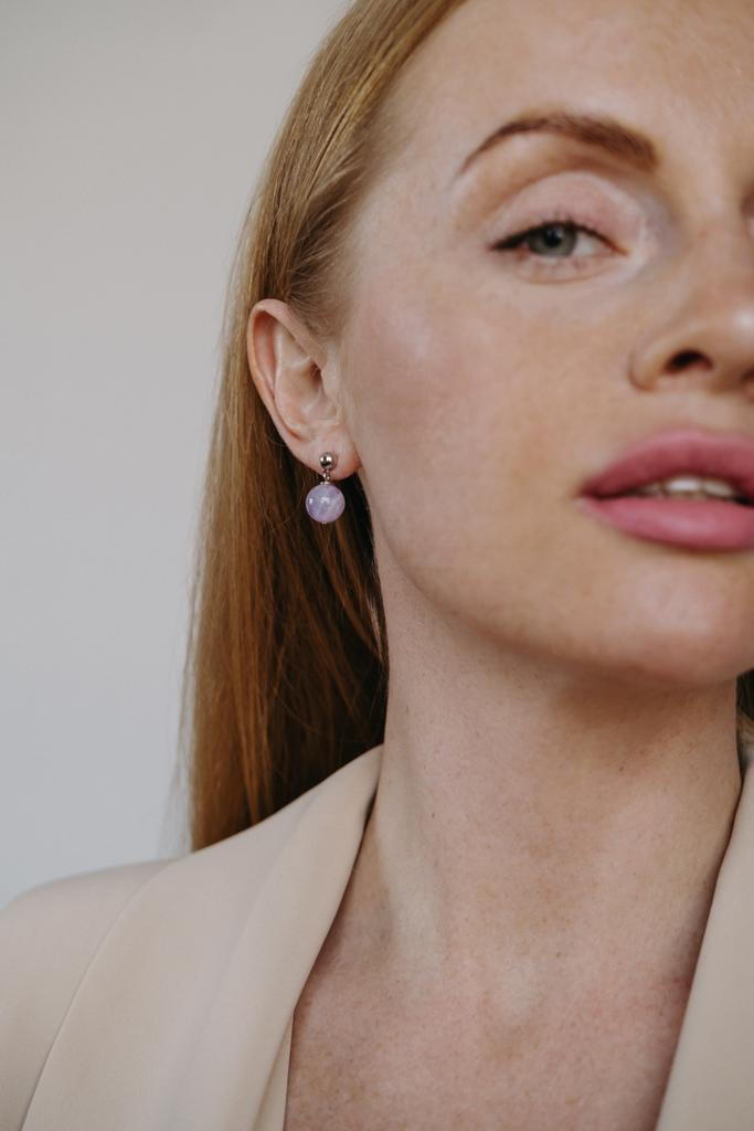 Серьги Sphere silver из лавандового аметиста