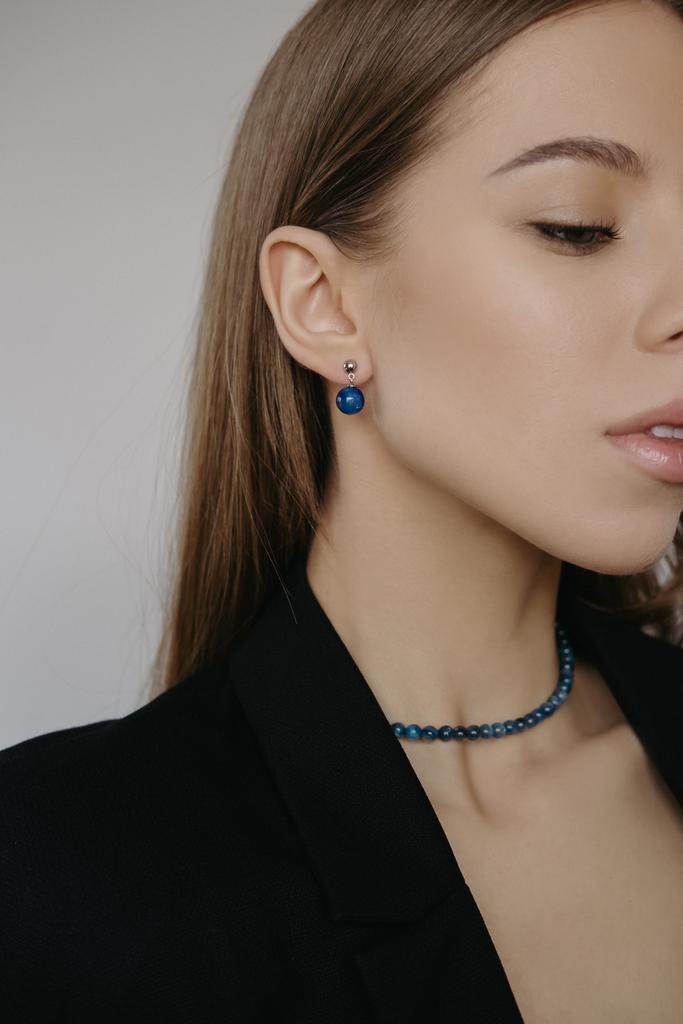 Серьги Sphere silver из кианита