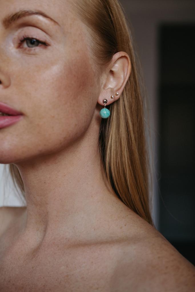 Серьги Sphere silver из амазонита