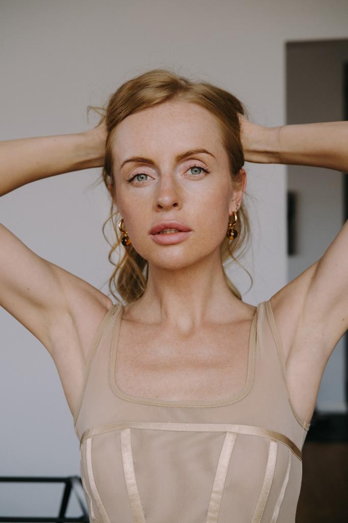 Серьги Mono gold из янтаря