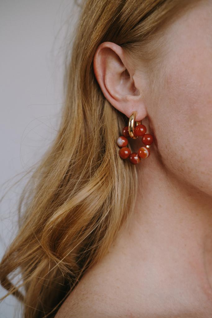 Серьги 3/7 gold из сердолика