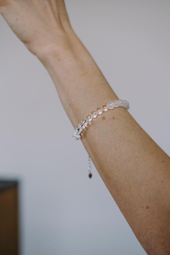 Браслет Duo silver из селенита и горного хрусталя