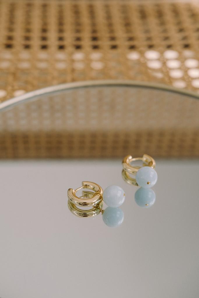 Серьги Mono gold из аквамарина
