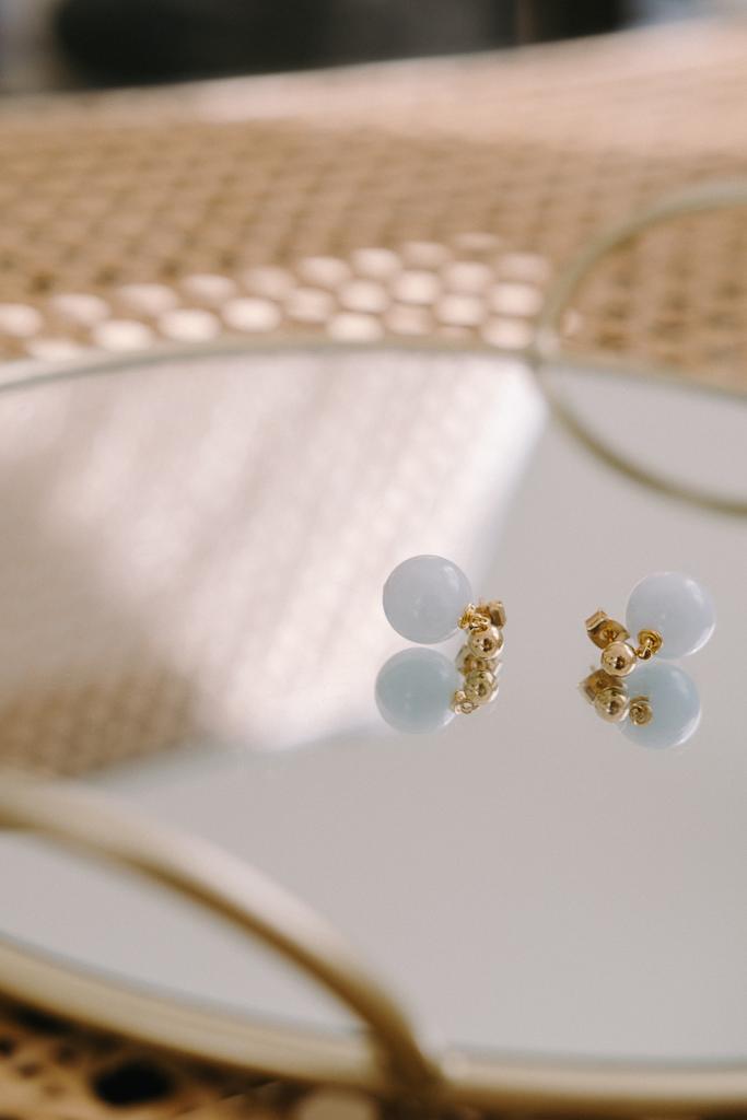 Серьги Sphere gold из аквамарина