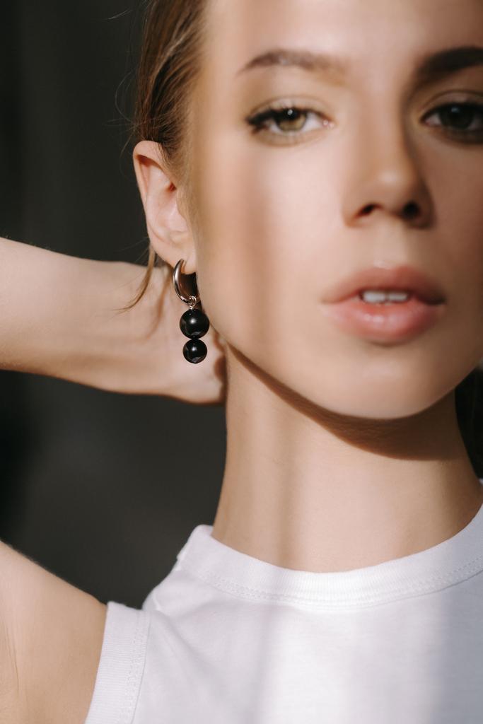 Серьги Nomad из обсидиана