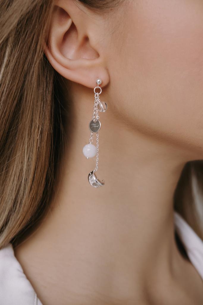 Серьги Kate с беломоритом