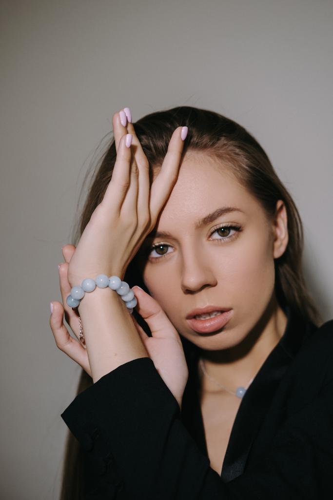 Браслет Mono silver из аквамарина