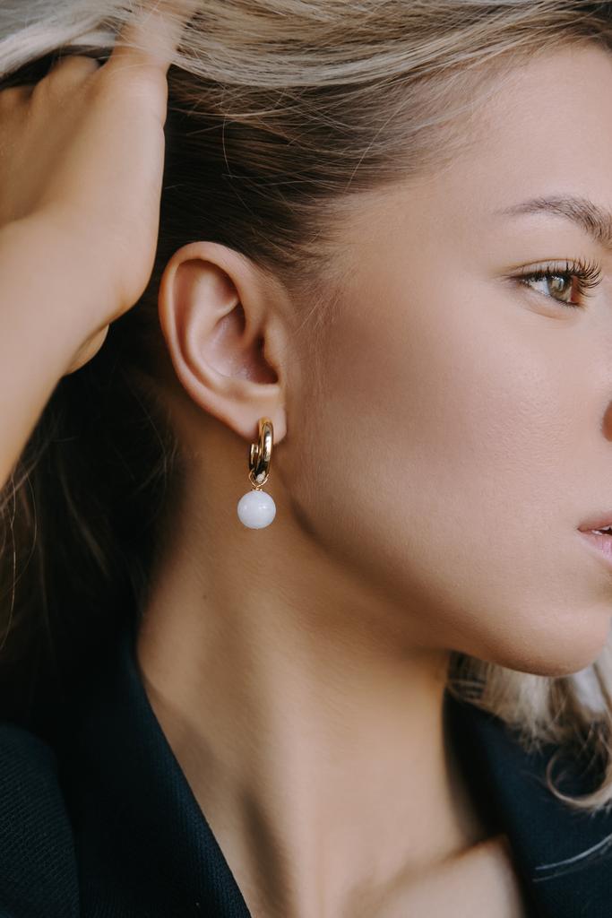 Серьги Mono gold из беломорита