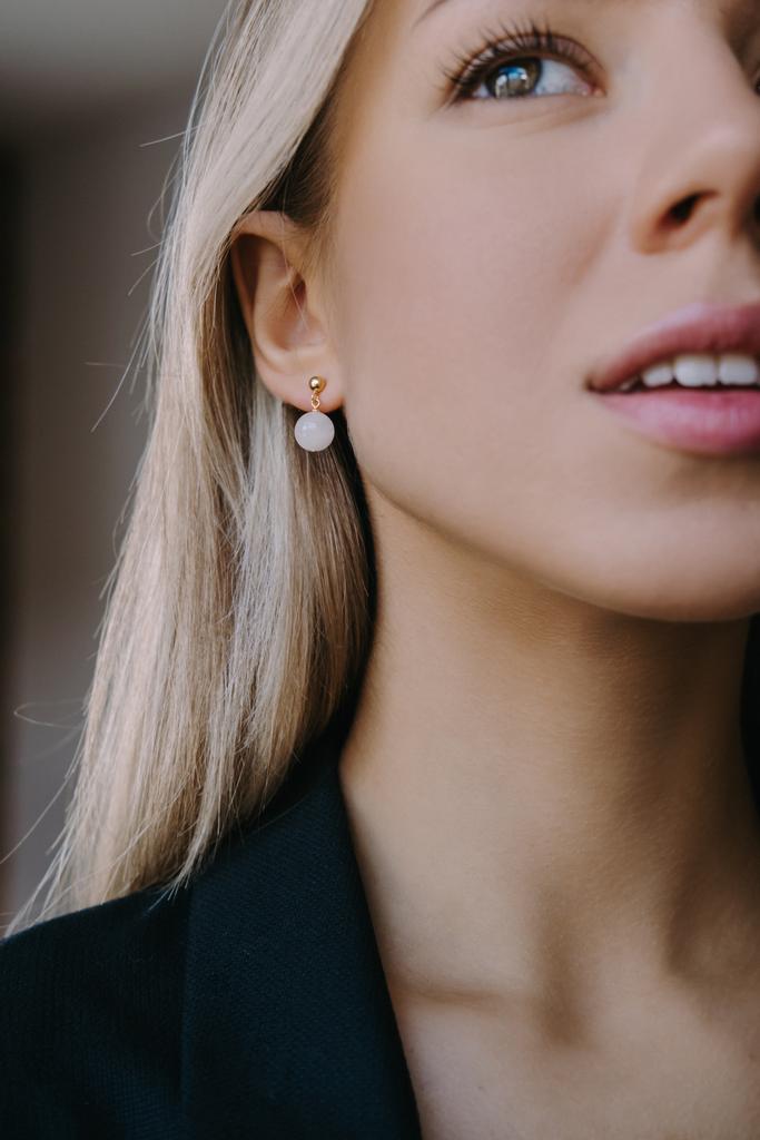 Серьги Sphere gold из беломорита