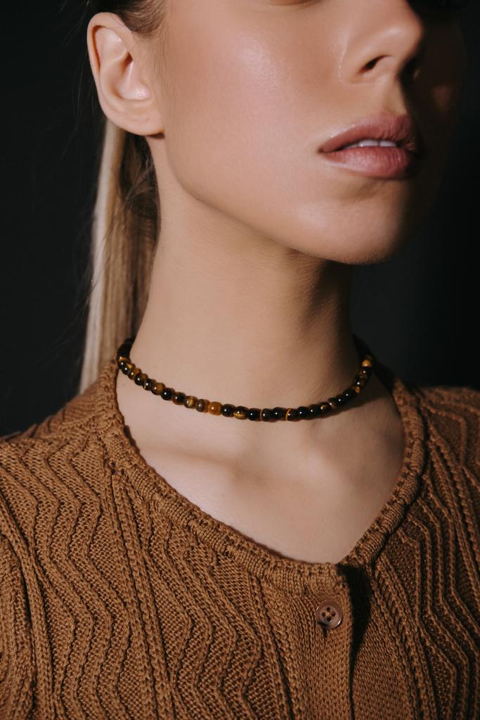 Чокер из тигрового глаза