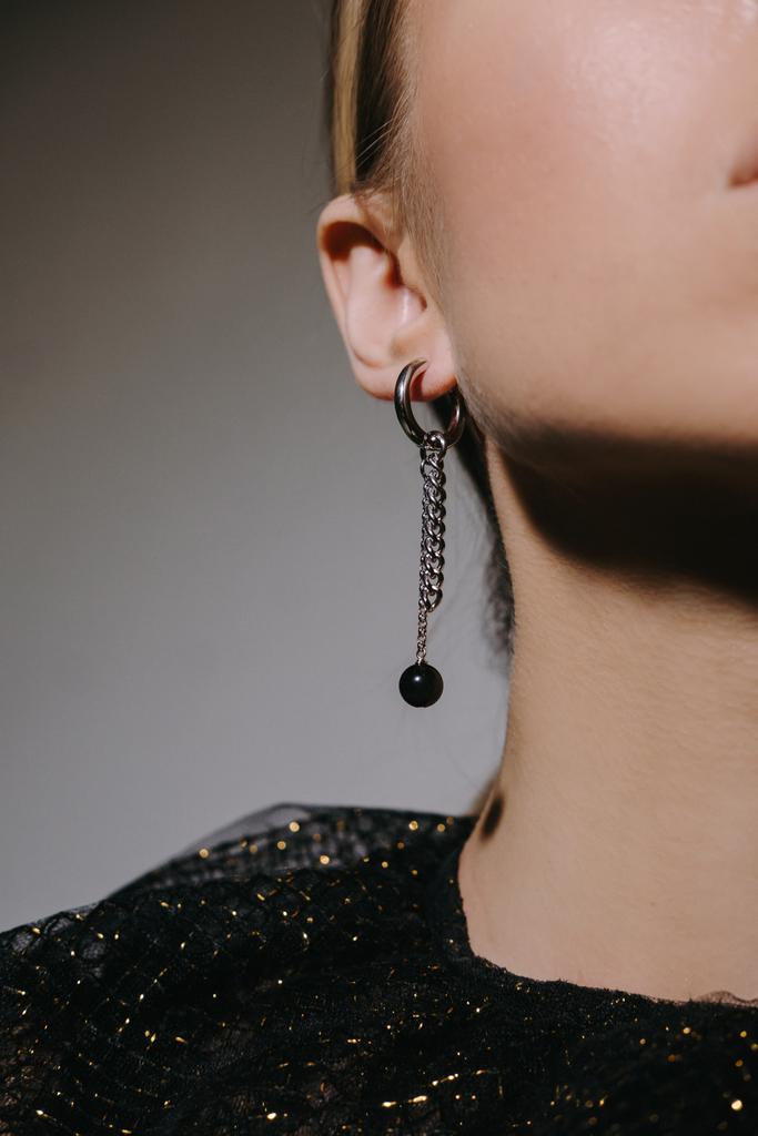 Серьги Rock с обсидианом