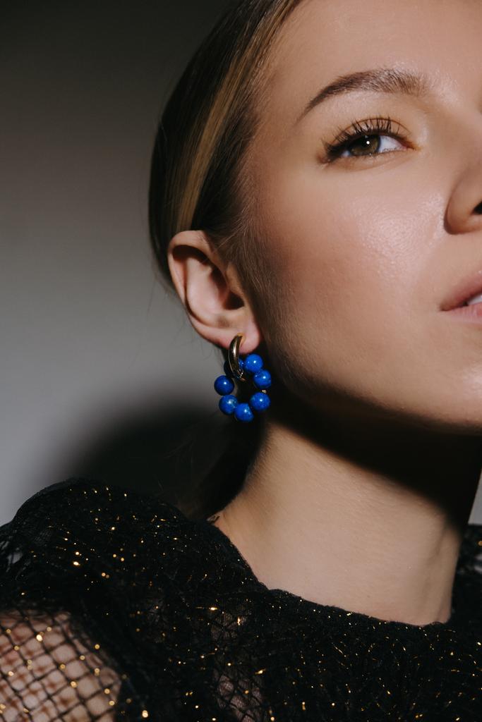 Серьги 3/7 gold из лазурита