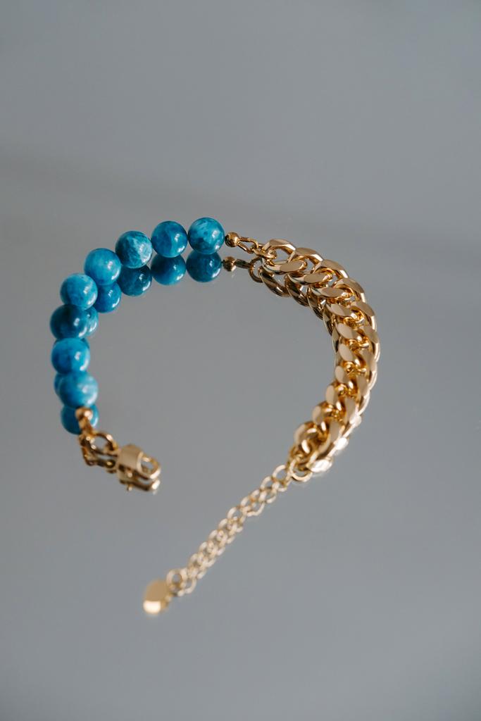 Браслет Duo gold из апатита с цепью