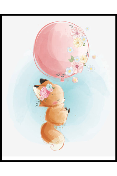 Постер  Лисенок на шаре