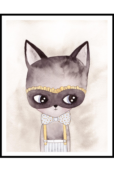 Постер Кошечка в маске