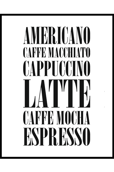 Постер Типы кофе