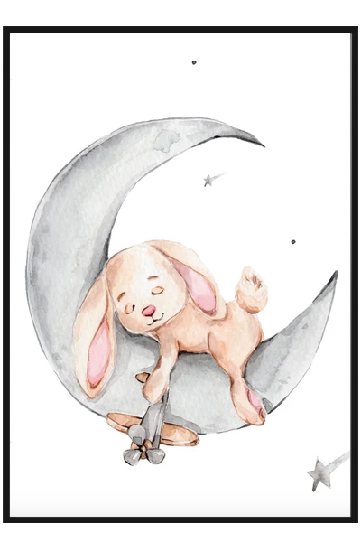 Постер Зайка спит на луне
