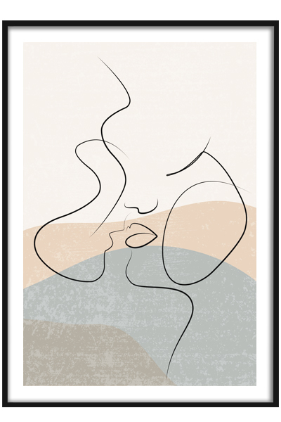 Постер  Он и она lineart #2