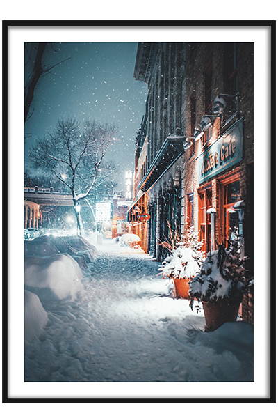 Постер Зимняя улица  вечером