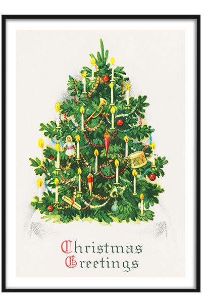 Постер ВИНТАЖНАЯ РОЖДЕСТВЕНСКАЯ ЁЛКА