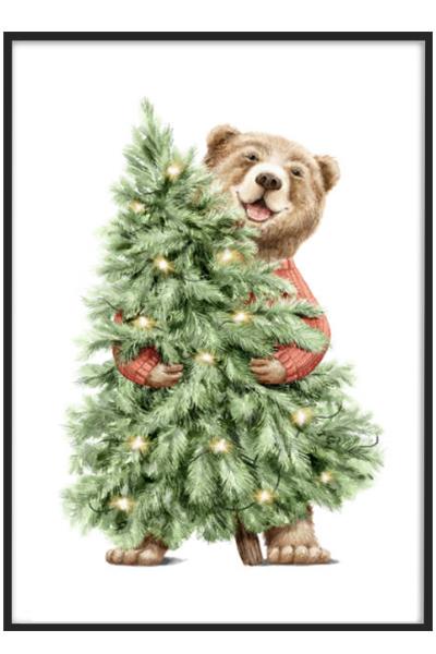 Постер МИШКА С ЁЛКОЙ