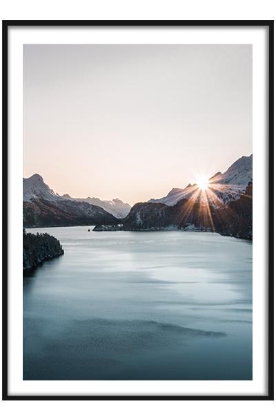 Постер  ЗАКАТ НА ОЗЕРЕ