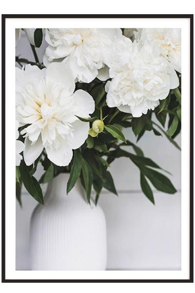 Постер  БЕЛЫЕ ПИОНЫ В ВАЗЕ