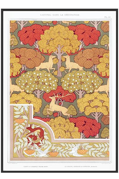 Постер Олени в лесу