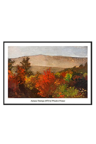 Постер Autumn Treetops (1873) by Winslow Homer