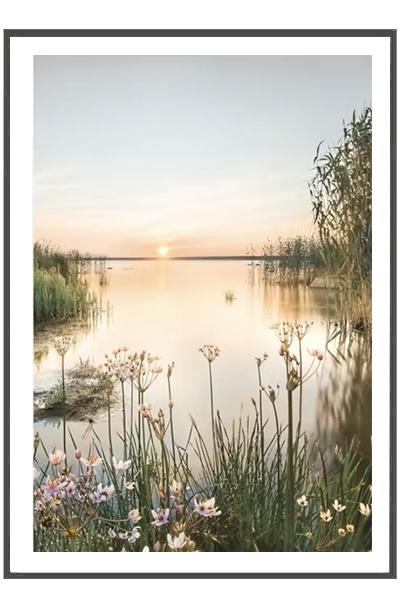 Постер   ЛЕТНИЙ ЗАКАТ У РЕКИ