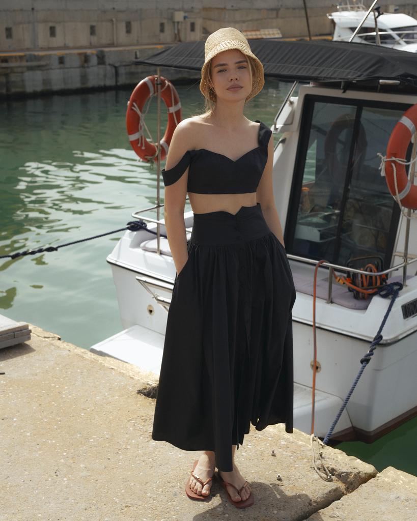 Юбка из хлопка черного цвета