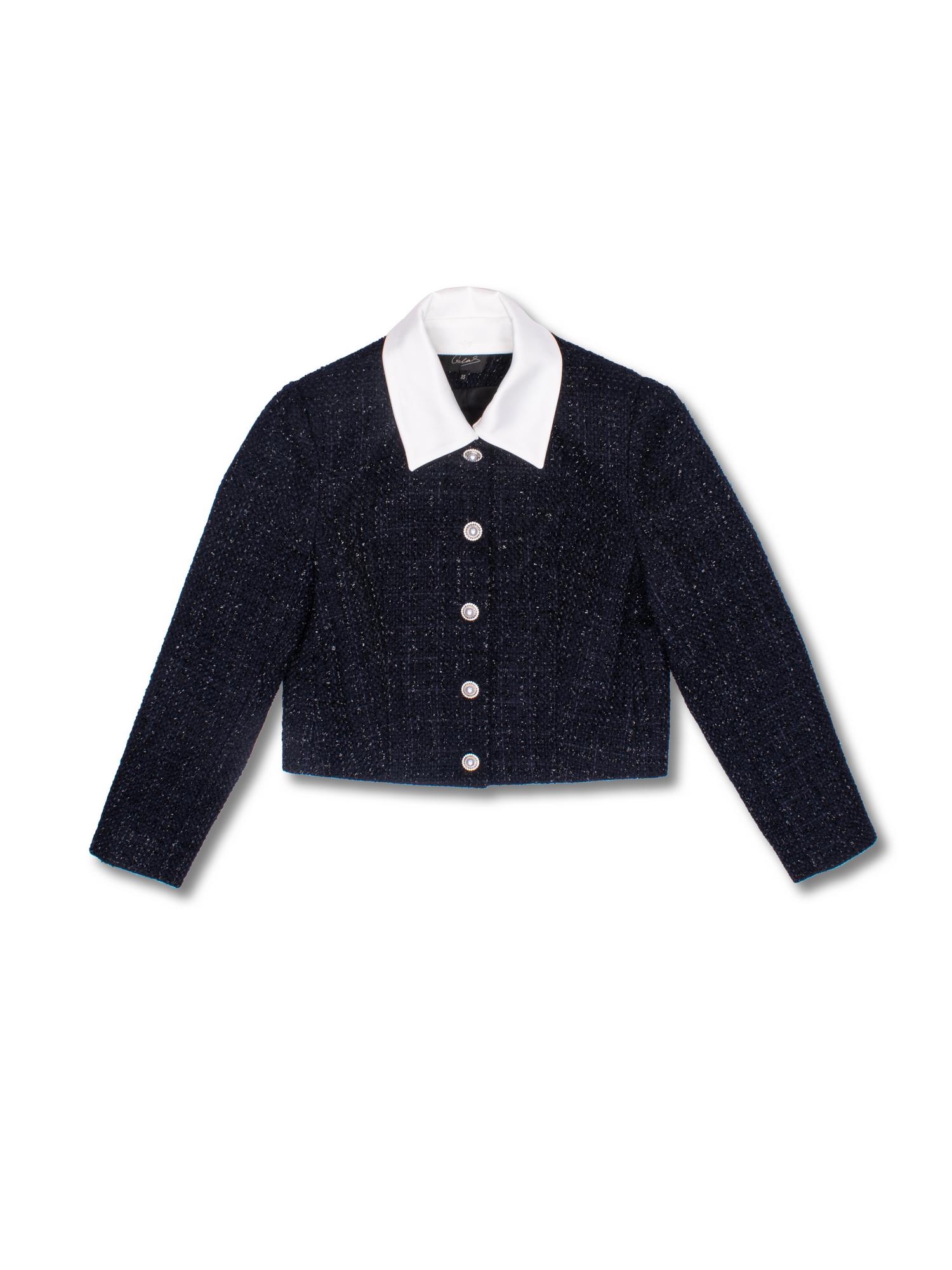 Твидовый костюм синего цвета