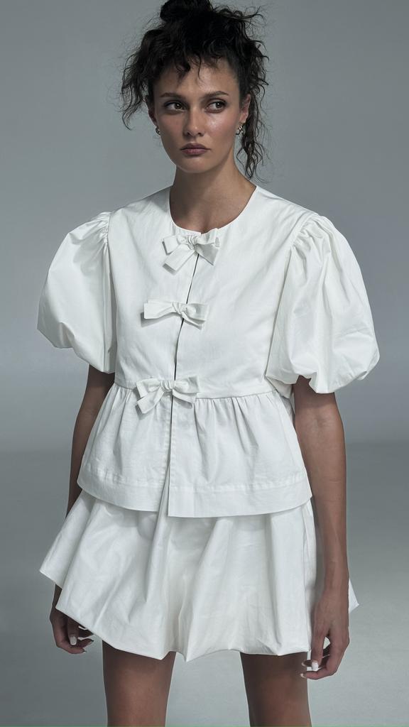 Топ с бантами из хлопка