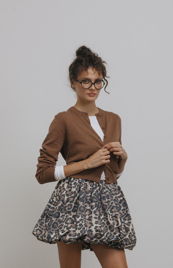 Юбка баллон с принтом Леопард