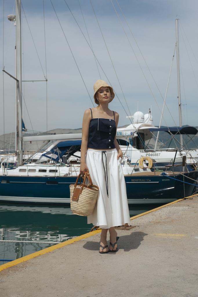 Юбка миди с заниженной линией талии