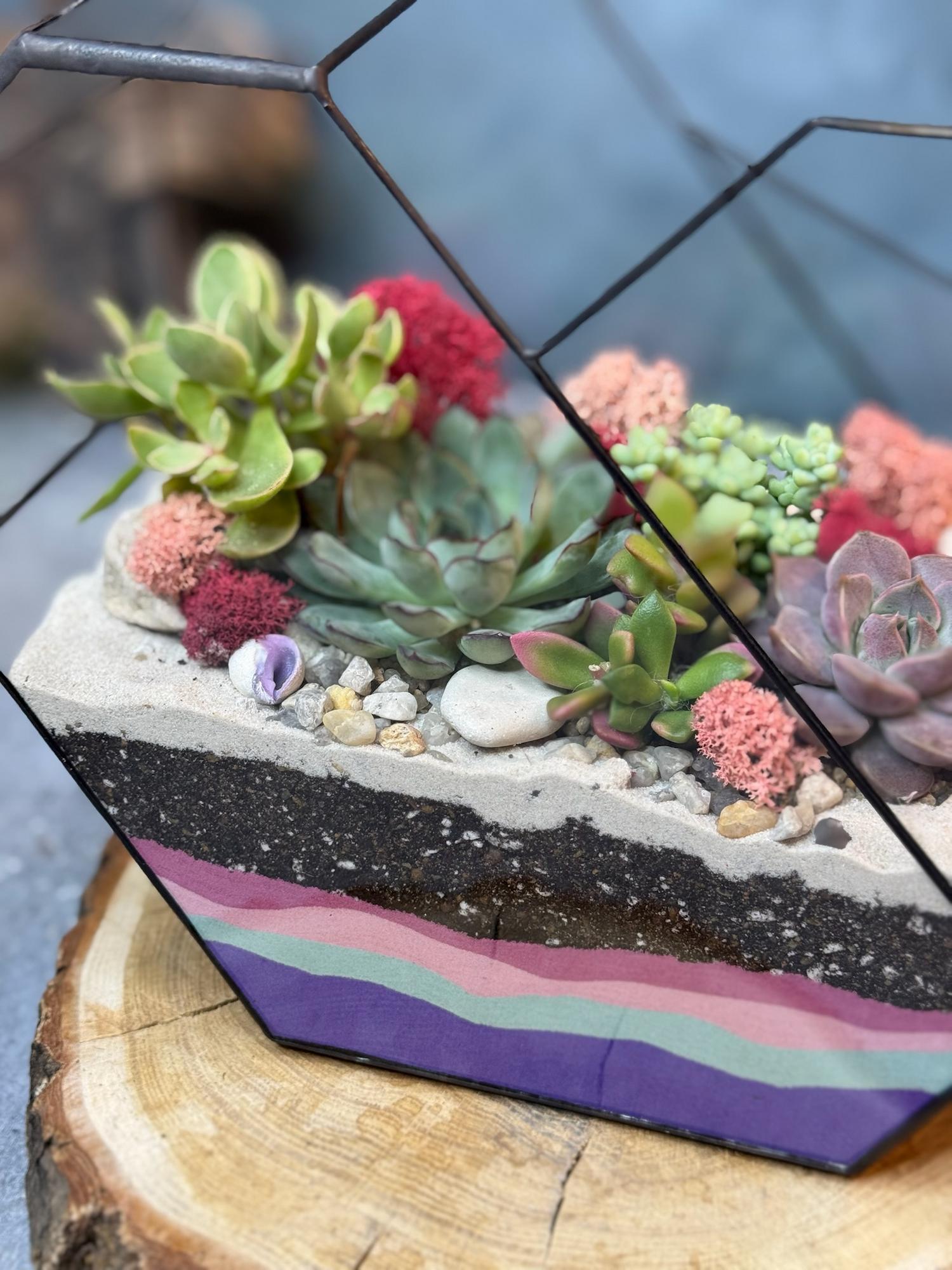 Сердце с суккулентами L