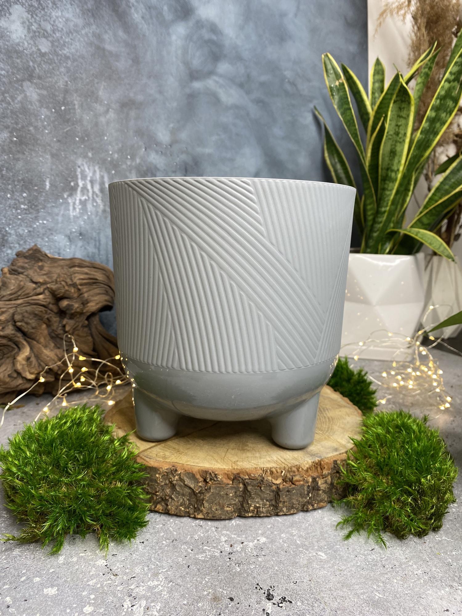 Кашпо на ножках Серый Муссон