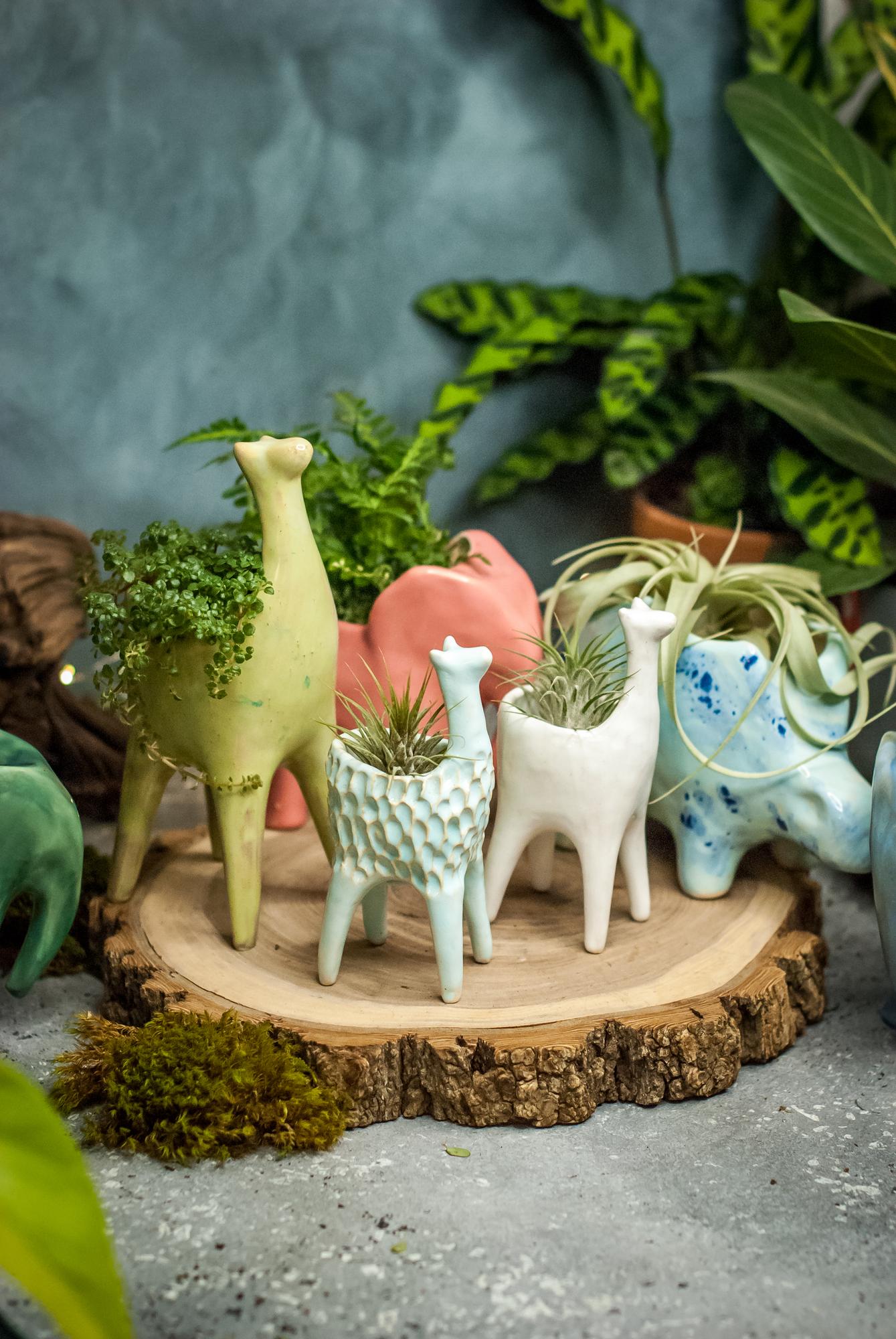 Кашпо керамическое животные