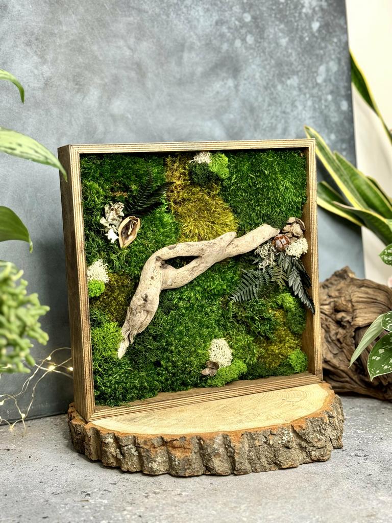 Панно квадратное со стабилизированным мхом