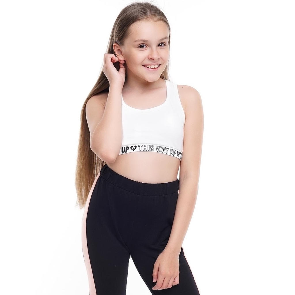 Спортивный топ для девочки (белый/персиковый/черный)