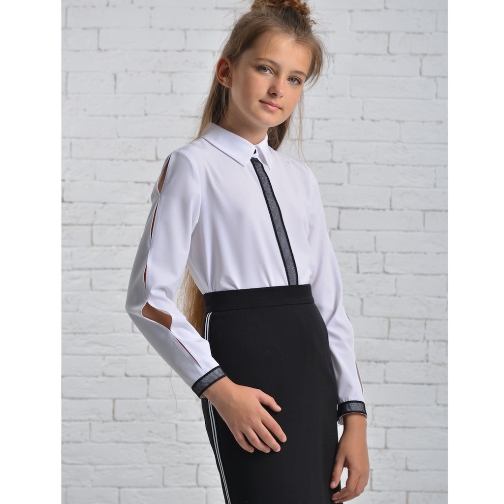 Блузка школьная с длинным рукавом для девочки