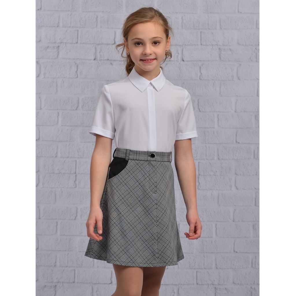 Школьная юбка в серую клетку