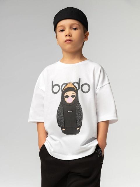 Футболка  BODO-белый(черный)