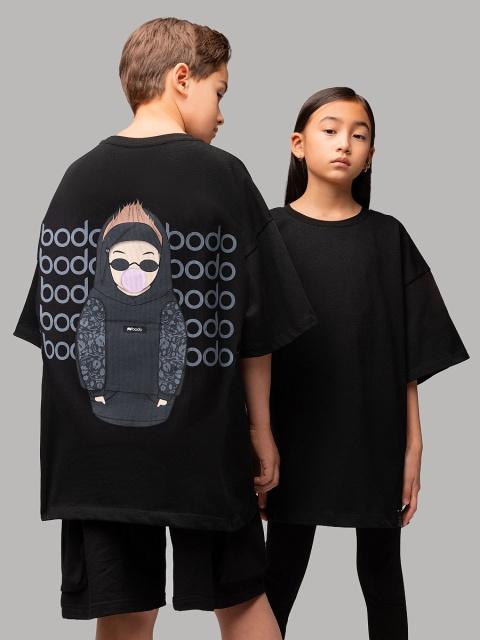 Футболка  BODO-черный(серый)